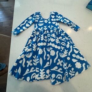 Charming Blue and White Kids Dress